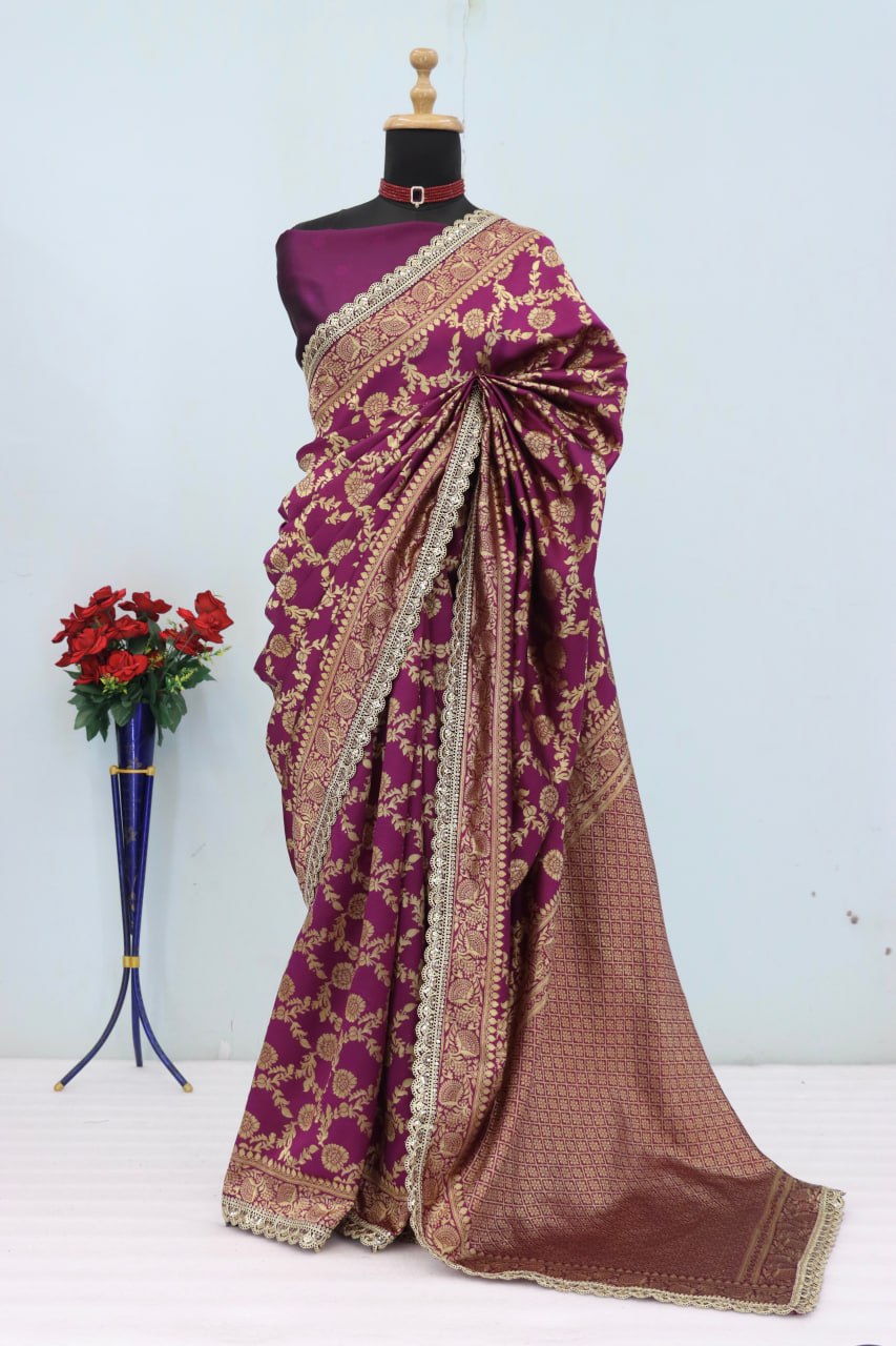 Banarasi Silk Saree Matching Silk Blouse Piece