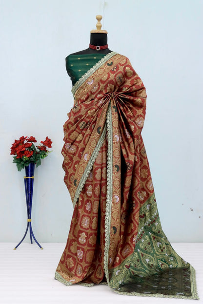 Wedding Wear Banarasi Silk Saree Blouse
