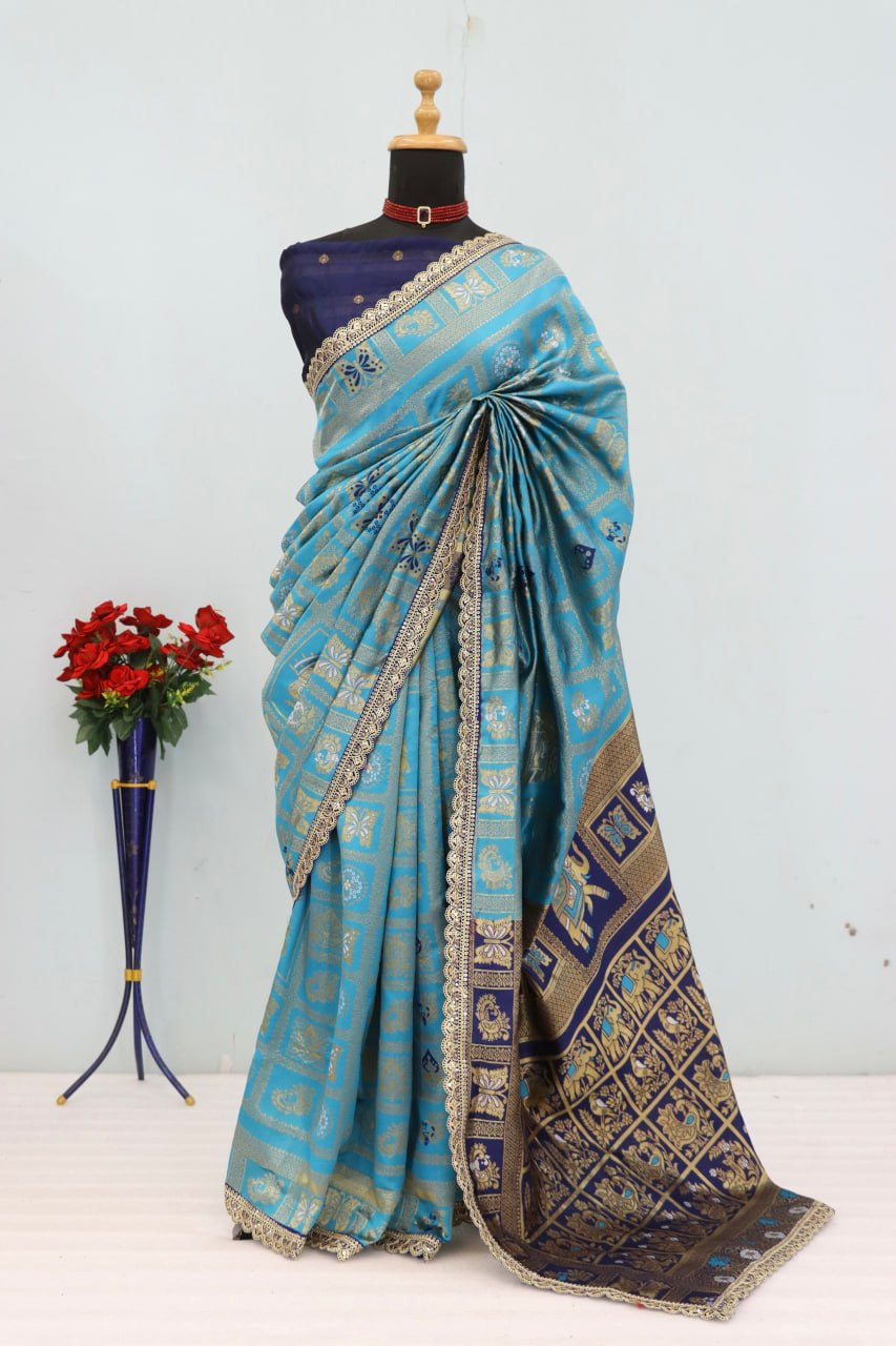 Latest Banarasi Silk Saree Blouse