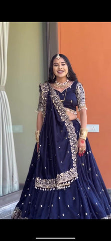Latest Chinon SIlk Sequence Work Lehenga Choli