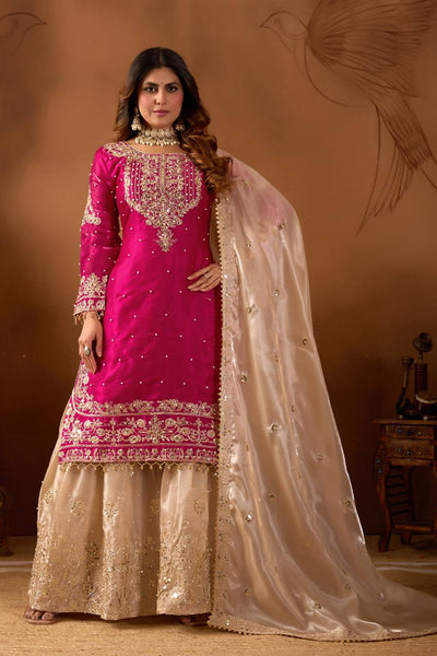 Silk Embroidery Sharara Suit