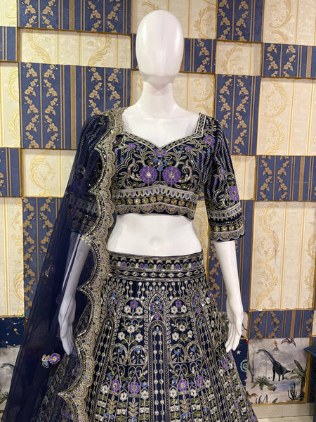 Exquisite Mono Satin Silk Lehenga Choli with Coding and Sequins Work