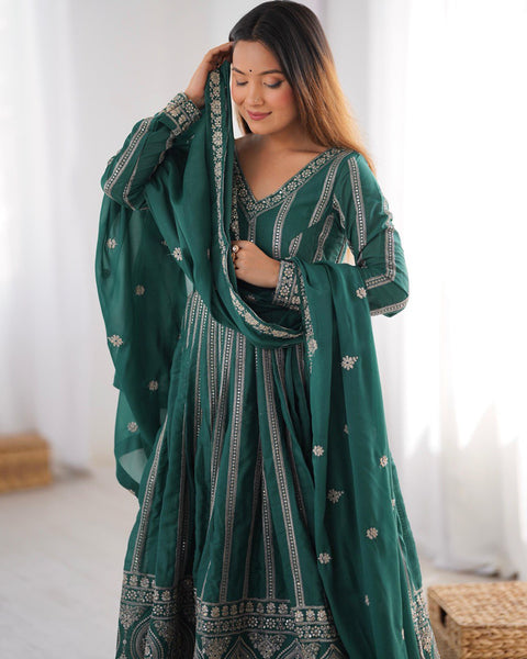 Designer Georgette Sequence Gown Set