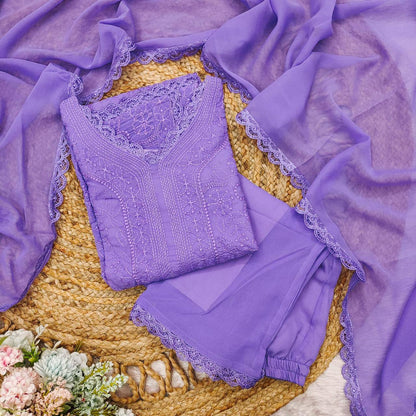 Party Wear Georgette Chikankari Embroidery Suit