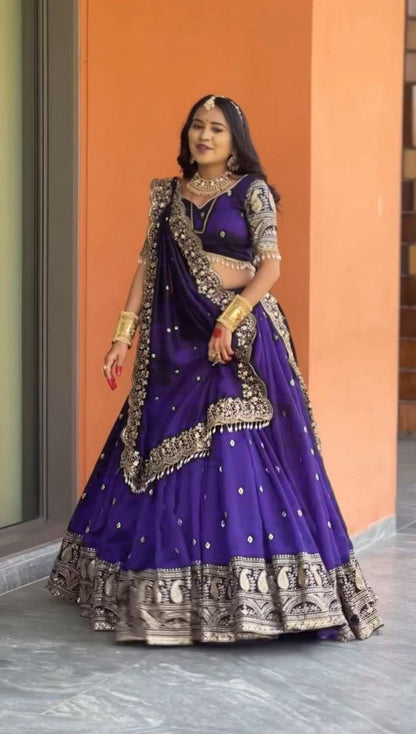 Latest Chinon SIlk Sequence Work Lehenga Choli