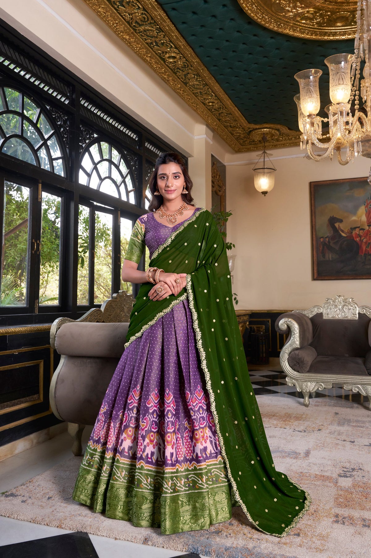 Kanchipuram Zari Weaving Lehenga Choli