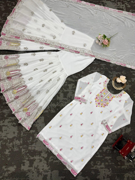 Georgette Sequence Work Sharara Suit