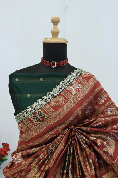 Latest Banarasi Silk Saree Blouse