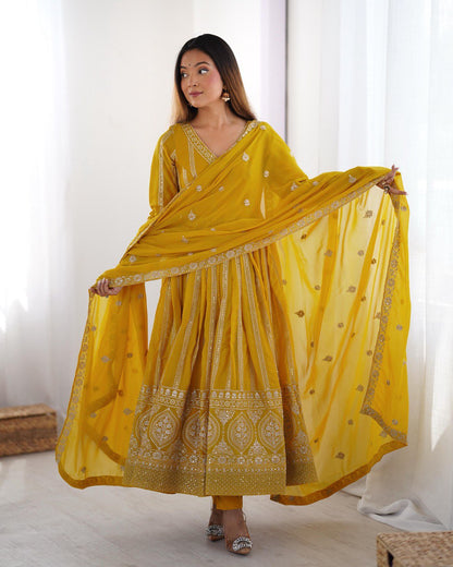 Designer Georgette Sequence Gown Set