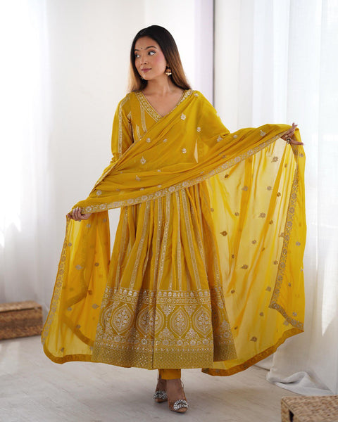Designer Georgette Sequence Gown Set