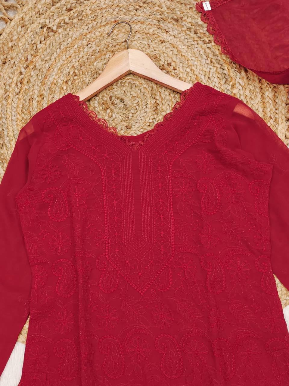 Party Wear Georgette Chikankari Embroidery Suit