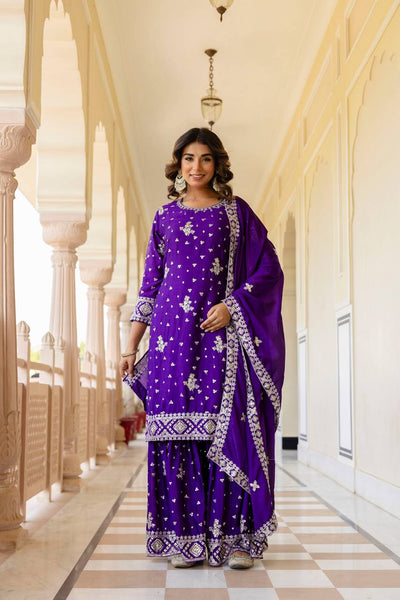 Chinon Silk Sequence Work Salwar Suit