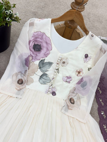 georgette anarkali sequence suit