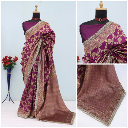 Banarasi Silk Saree Matching Silk Blouse Piece
