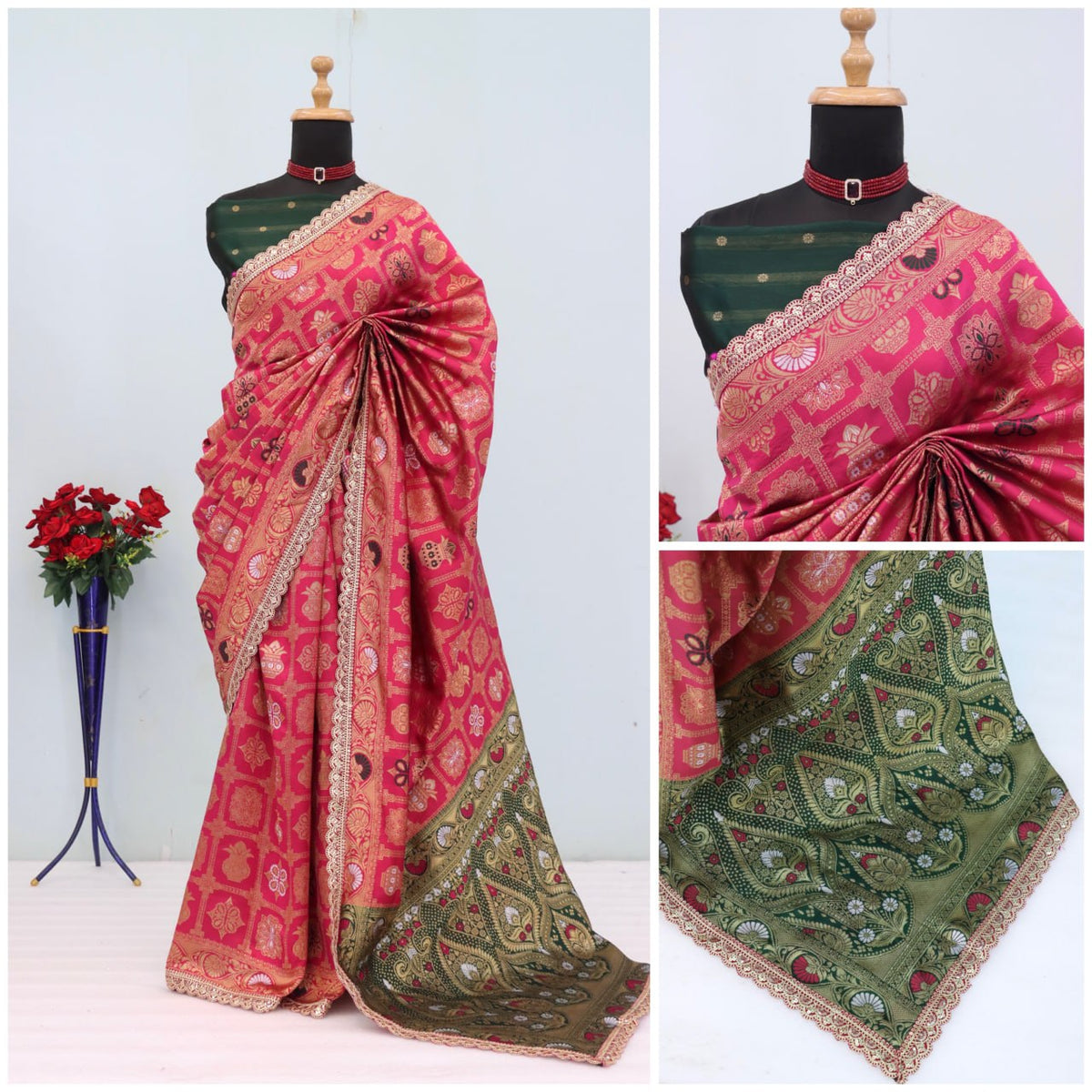 Wedding Wear Banarasi Silk Saree Blouse