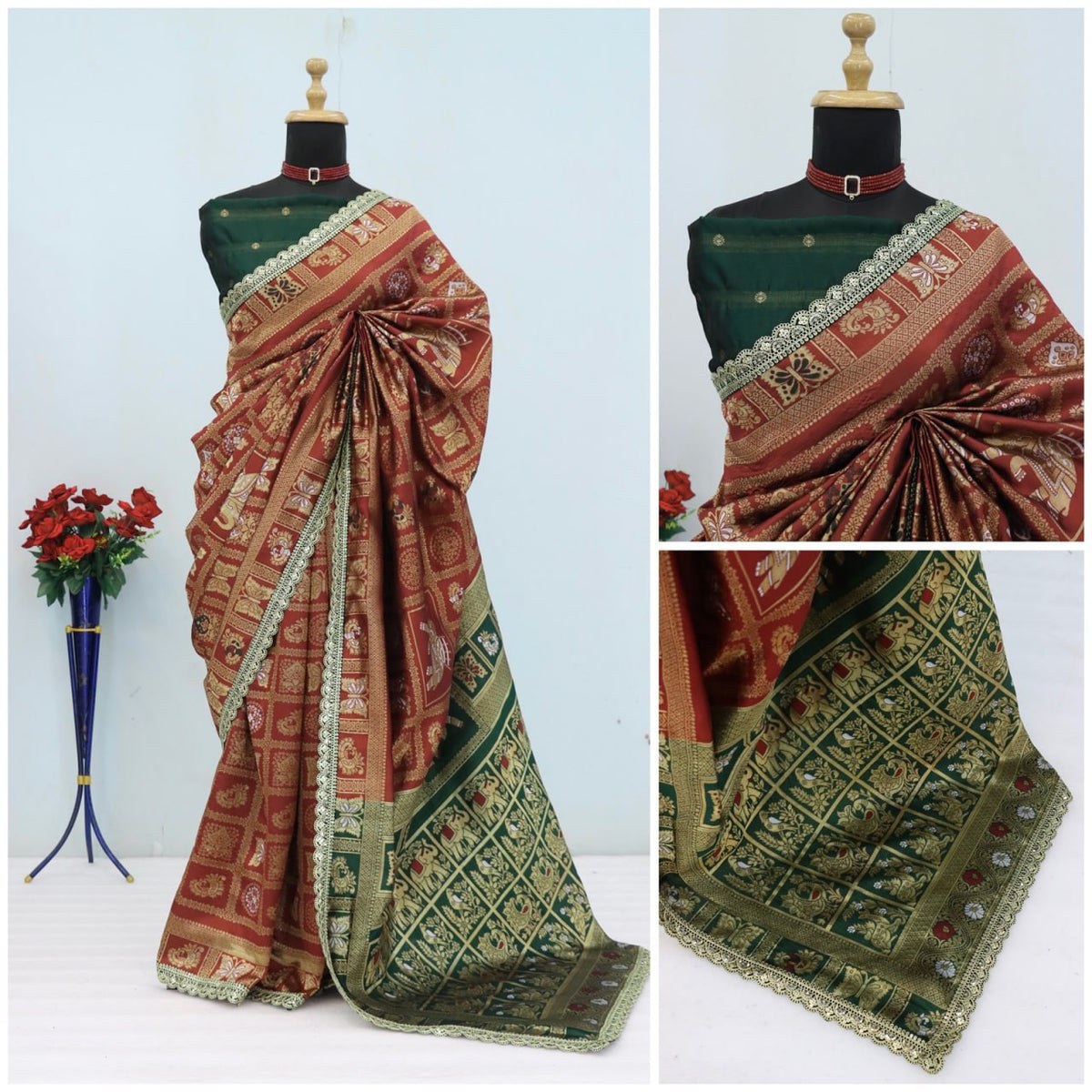 Latest Banarasi Silk Saree Blouse