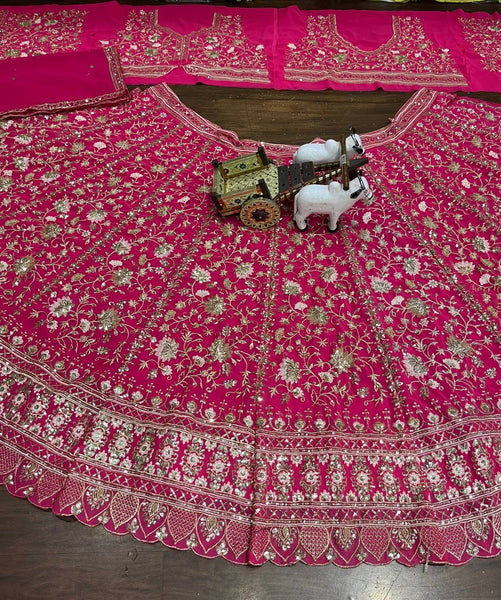 Pink Georgette Lehenga Choli For Women