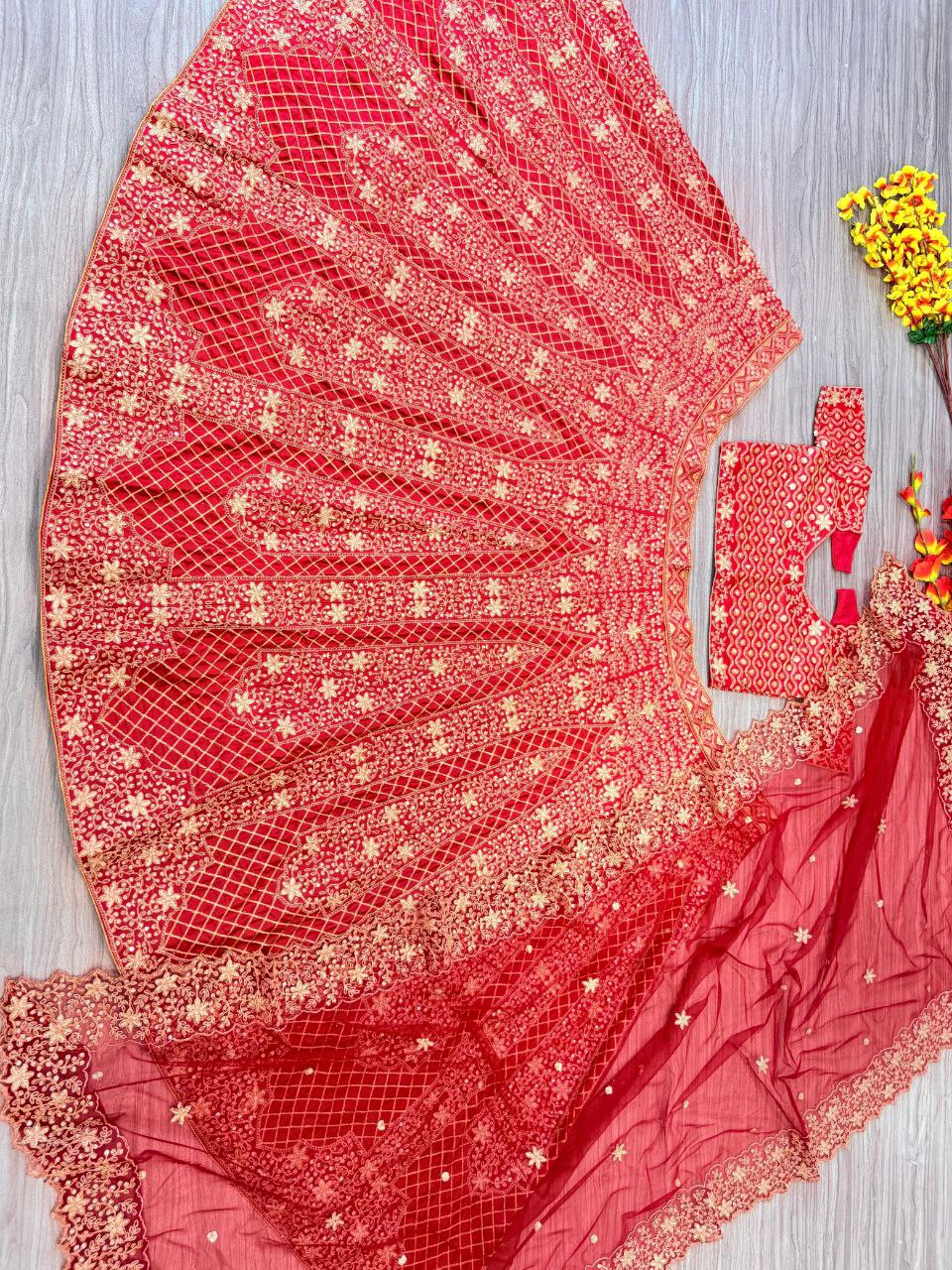 Red Wedding Lehenga For Women