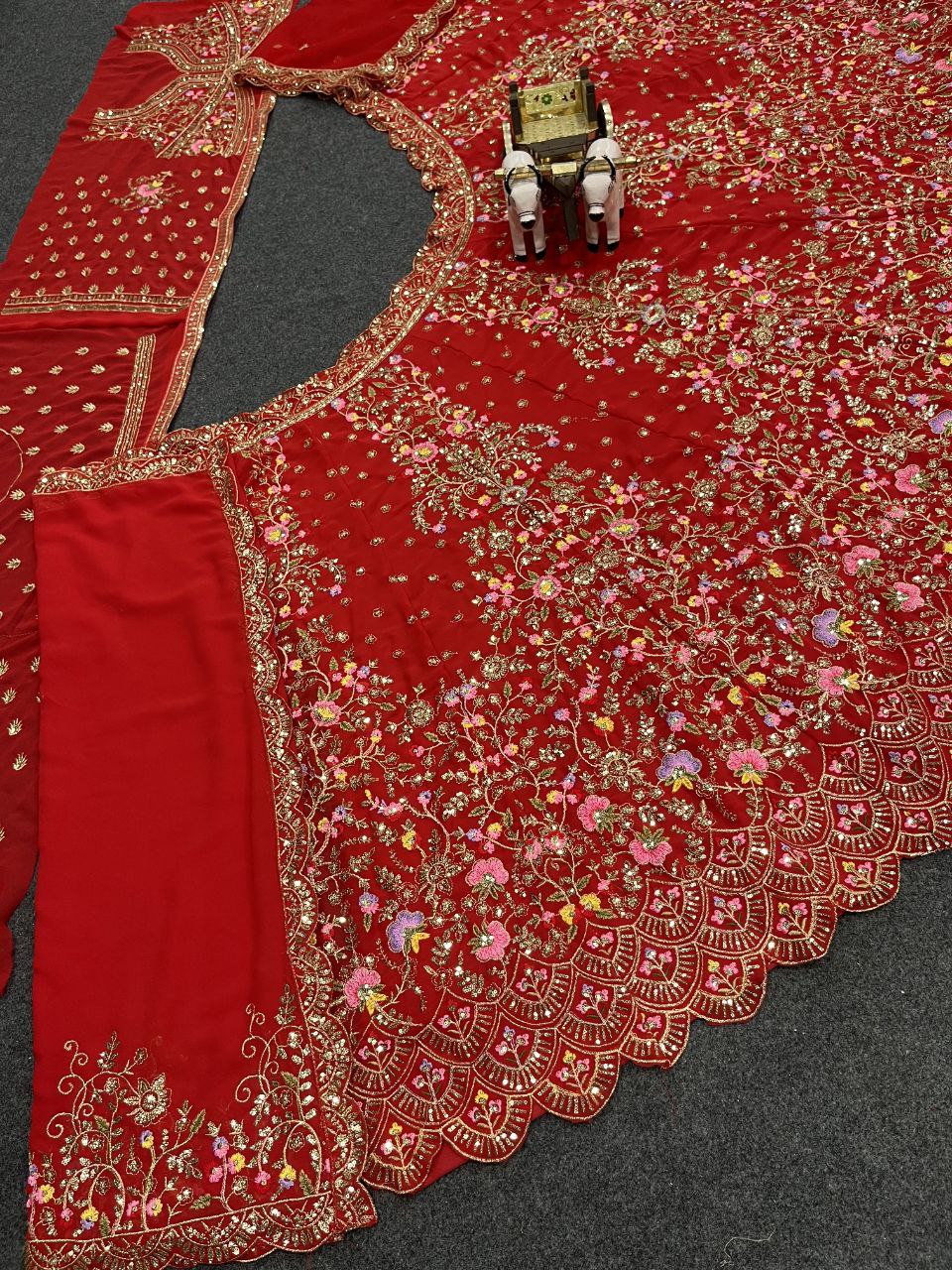 Latest Red Color Georgette Sequence Work Lehenga Choli
