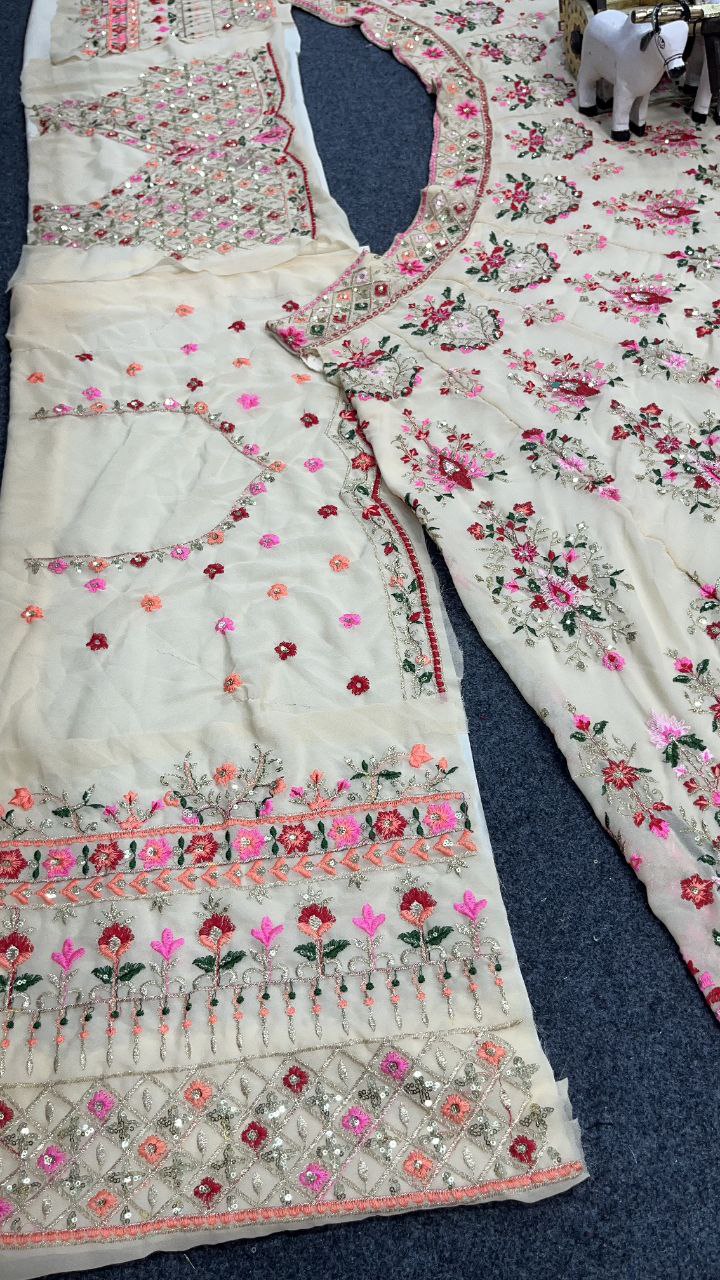 Peach Color Georgette Lehenga For Women