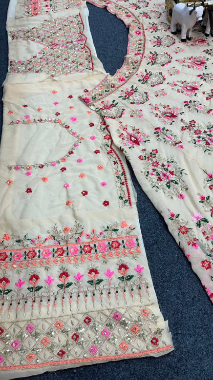 Peach Color Georgette Lehenga For Women