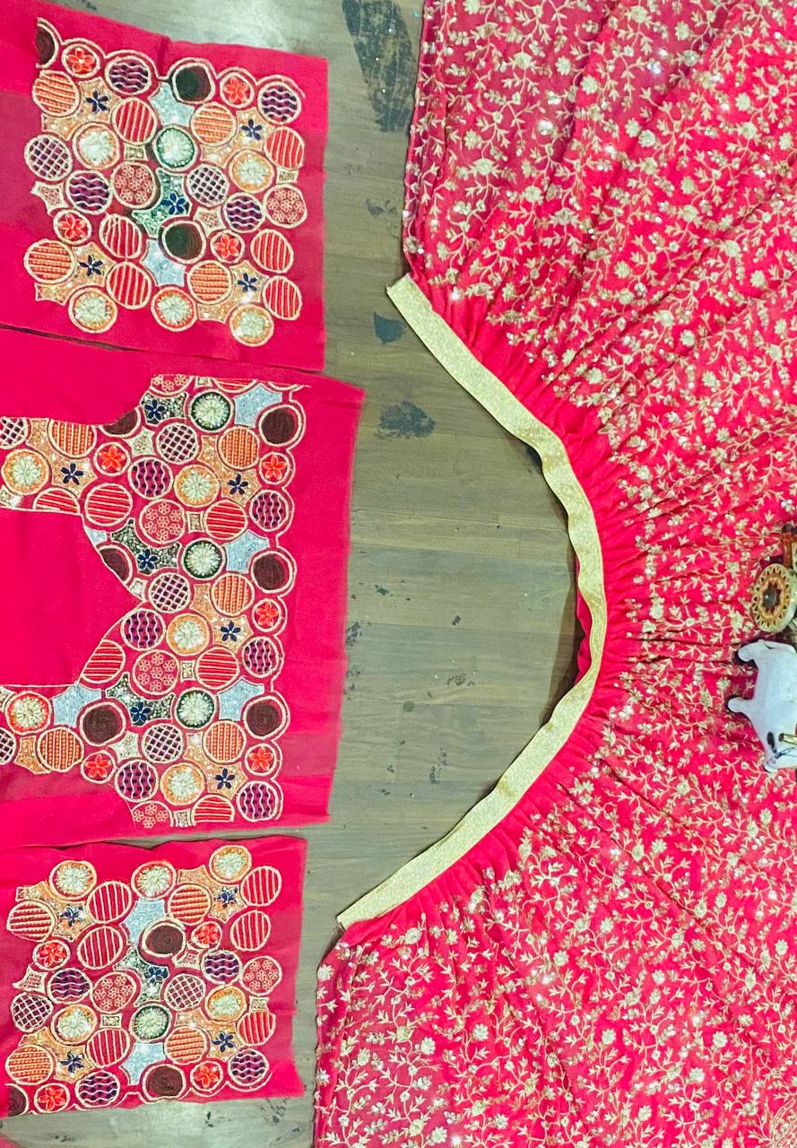 Wedding Wear Rani Pink Lehenga choli