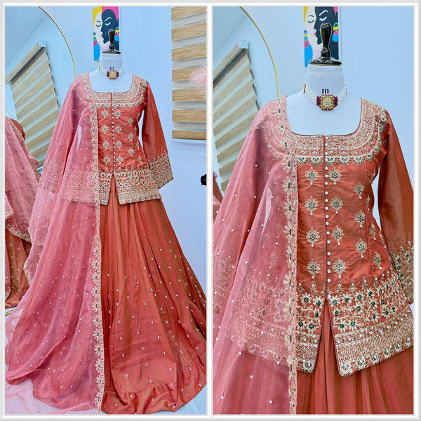Latest Simmer Silk Moti Sequence Work Lehenga Choli