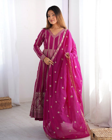 Designer Georgette Sequence Gown Set