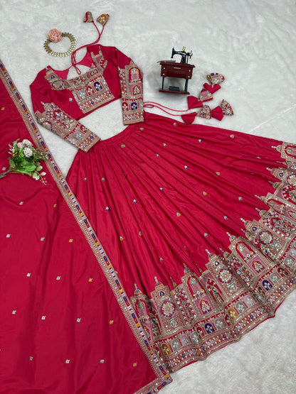 Wedding Wear Crape Silk Sequence Lehenga Choli