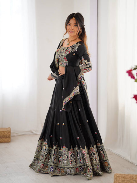 Wedding Wear Crape Silk Sequence Lehenga Choli