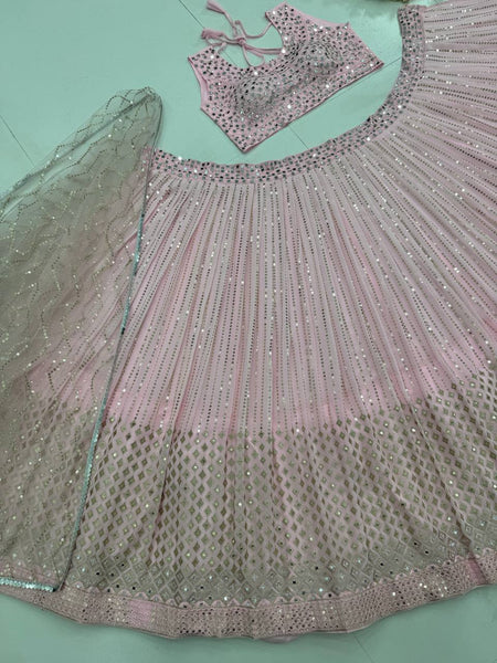 Latest Georgette Sequence Real Mirror Work Lehenga Choli