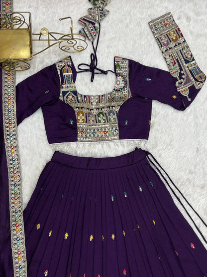 Latest Vichitra Silk Full Stitched Lehenga Choli