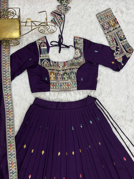 Latest Vichitra Silk Full Stitched Lehenga Choli