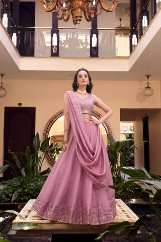 Pink Color New Crush Embroidery Lehenga Choli