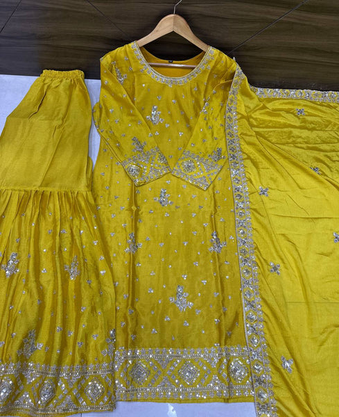 Chinon Silk Sequence Work Salwar Suit