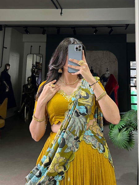 Wedding Wear Vichitra Silk Embroidery Lehenga Choli