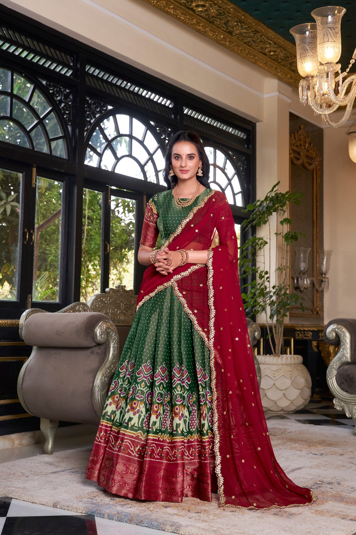 Kanchipuram Zari Weaving Lehenga Choli
