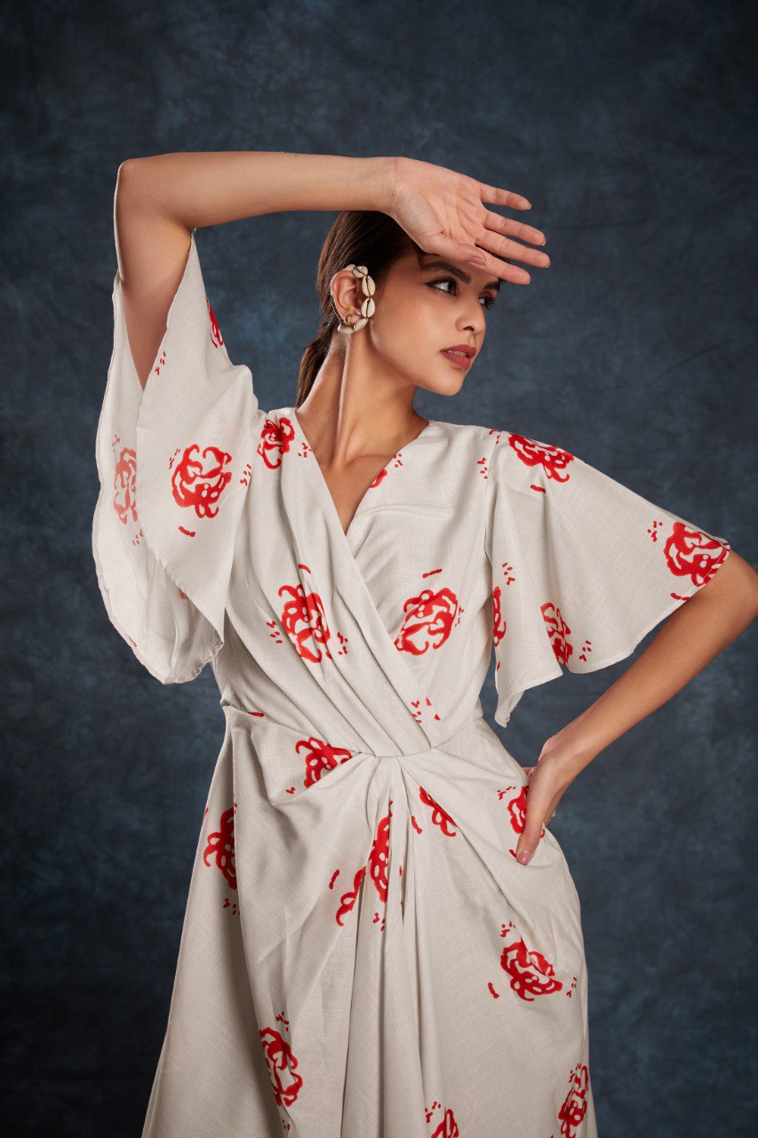 Off White Color Linen Printed Co-Ord Set