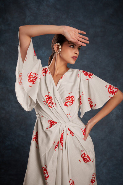 Off White Color Linen Printed Co-Ord Set