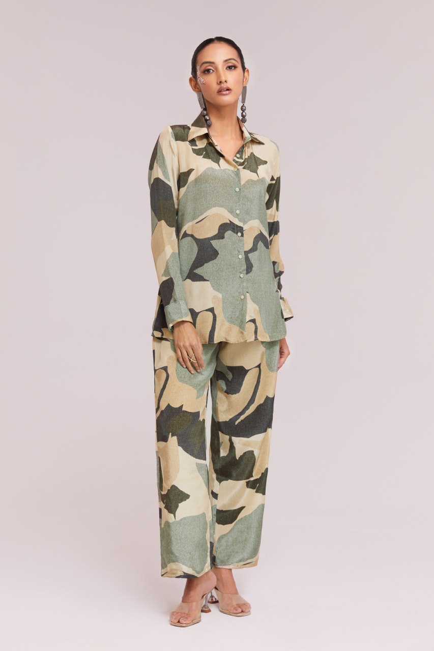 Multi Color Crape Printed Co-Ord Set