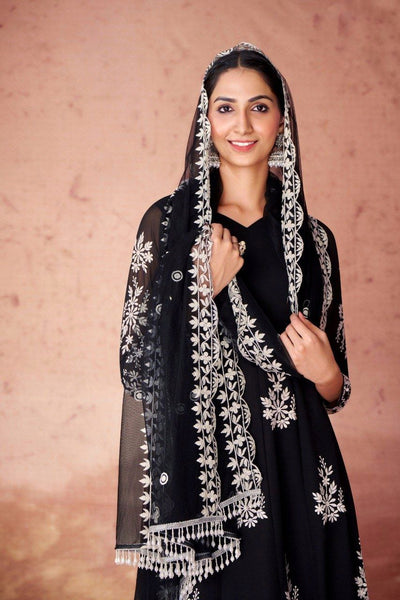 Black Color Georgette Printed Salwar Suit