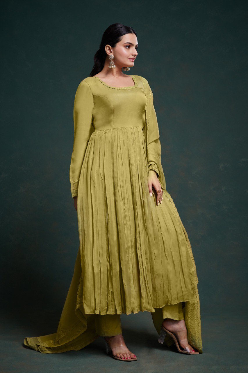 Latest Organza Lace Work Salwar Suit