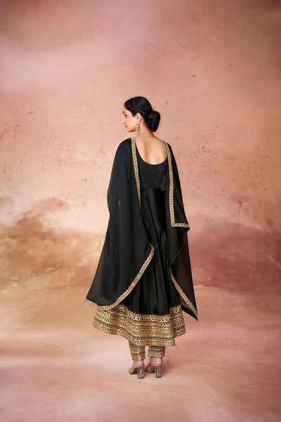 Crape Embroidered Work Anarkali Suit