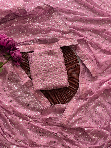 Latest Georgette Sequence Embroidery Saree Blouse