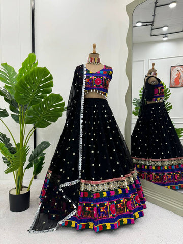 Latest Georgette Chine Stitch Kodi Work Lehenga Choli