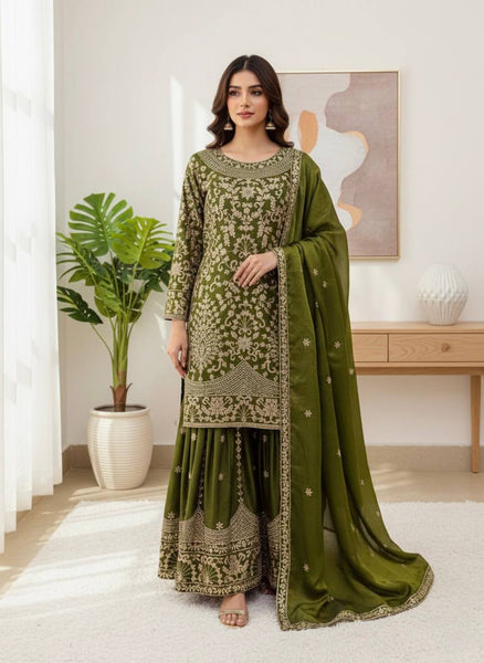 Green Color Sharara Suit