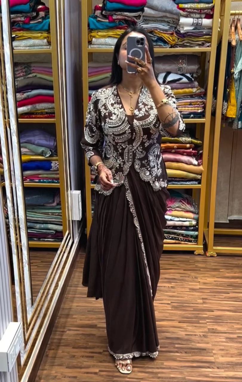 Latest Jacket saree ready to wear