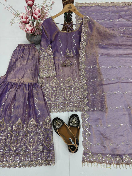 FANCY TOP SHARARA DUPATTA SET