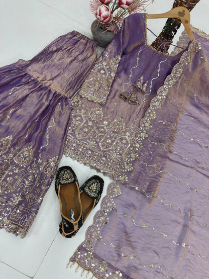 FANCY TOP SHARARA DUPATTA SET