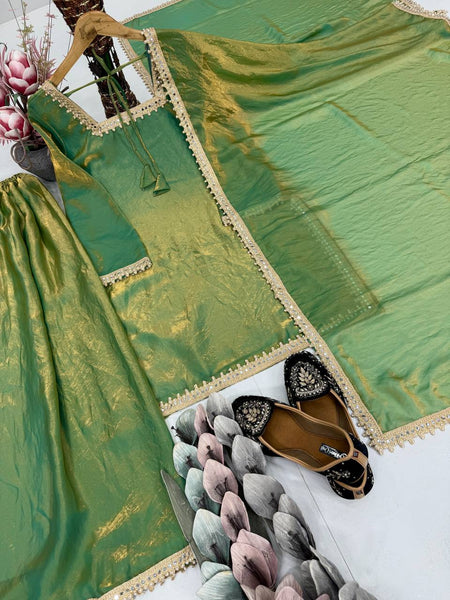 Premium Rani Pink Fendy Silk Palazzo Set